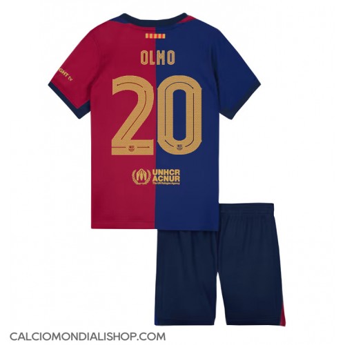 Maglie da calcio Barcelona Dani Olmo #20 Prima Maglia Bambino 2024-25 Manica Corta (+ Pantaloni corti)